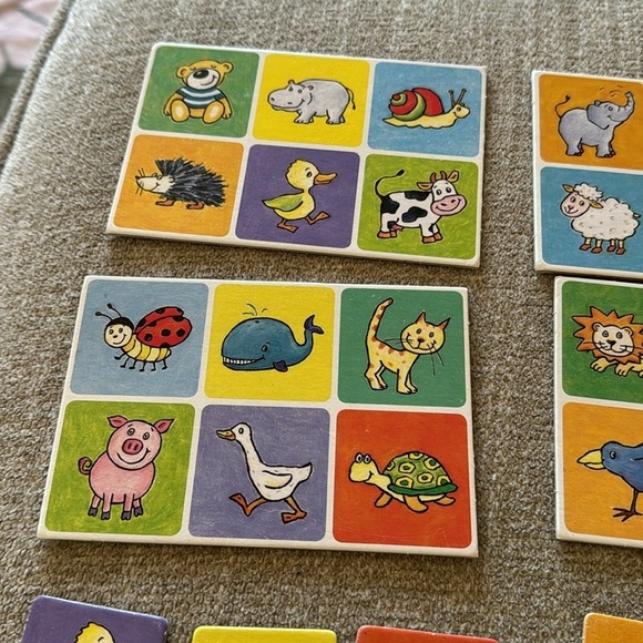 HABA Mini Lotto Number 19 Miniature Travel Tin Set of 4 Bingo From Germany - Picture 6 of 15